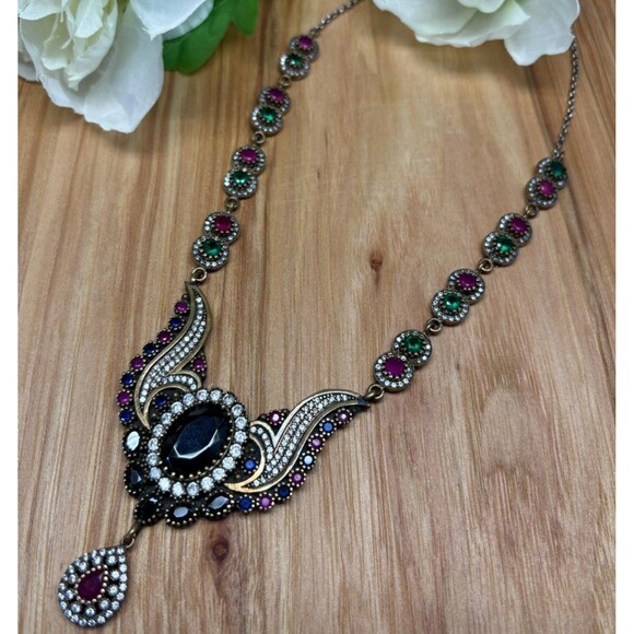 925 Sterling Silver Turkish Vintage Necklace for Women,NEW,Antique,HandmadeGift - Picture 6 of 6